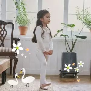 베베샤 긴팔레오타드 화이트 발레복 아동복발레 아동체육 발레수업 발레교습소 (W9E8F40)
