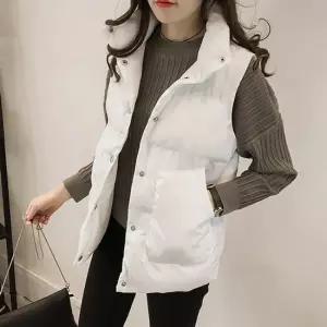 여성 겨울 데일리 교복 패딩 조끼 주머니 레이어드 겨울아우터 겨울패딩 패션조끼패딩