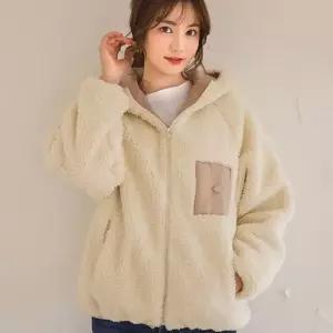 여성 뽀글이 세미크롭 가을겨울 후리스점퍼 후드 집업 여성뽀글이자켓 뽀글이점퍼