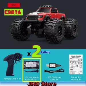 수집품 모형 2025년형 JJRC C8816 수륙양용 RC카 4륜구동 오프로드 등반 몬스터 트럭 LED 조명 포함 4륜 빅
