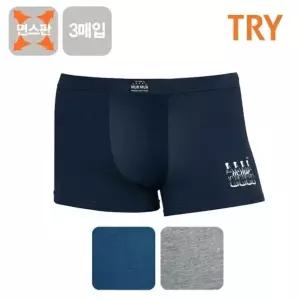 고품질 TRY 주니어 포인트나염 면스판 인밴드 드로즈팬티 3매 주니어속옷 (WE80569)