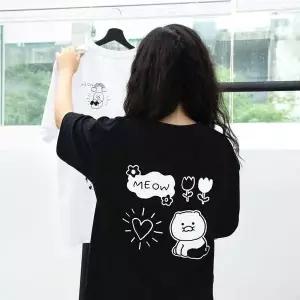 두들두들 HE37EC44 라이언과 춘식이 티셔츠 - 블랙 팬시용품