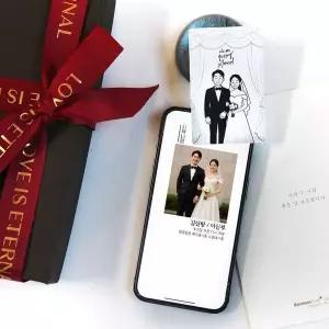 NFC PX52XW07 결혼식 청첩장 카드 제작 특별한 청 소량 만들기 청 특이한 포토 일러스트