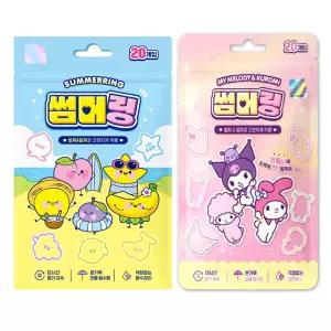 아텍스 썸머링 20개입 /산리오 마이멜로디 쿠로미 썸머링 20개입 유아 여름 팔찌 키즈밴드