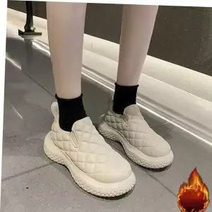 기모안감 통굽 여성 플랫폼 단화 슬립온 겨울 퀼팅