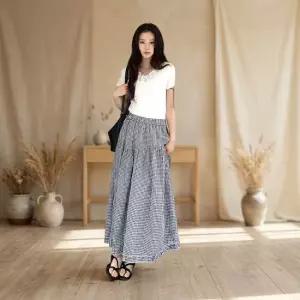 [다잇템] 여성용 컷아웃 고무줄 에이라인 레이스 스커트