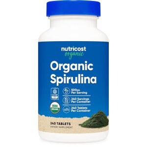 뉴트리코스트 스피룰리나 500mg, 240정 - 글루텐 프리, 비-GMO
