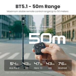 블루투스 리모컨, GOPRO HERO 13 /12 /11 3S /ACE X2 INSTA360 2 PRO /X4 /8 리모컨 /X3 /GO 휴대폰용, 방수 /9 /MINI, 지원 /10 /MAX 및 X5 무선 /ONE
