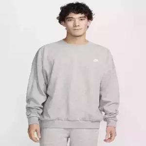 nike 클럽 플리스 오버사이즈 프렌치 테리 크루 M - 다크 그레이 헤더라이트 스모크 그레이화이트 HJ1820-0