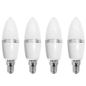 12W LED 캔델라브라 전구 캔들 E14 논디머블 샹들리에 전구, 100W 백열 등가, 일광 화이트 6000K, 스몰 베이스, 논디머블, 4팩