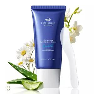 EXPRESSIONS WELLNESS 여성과 남성용 제모 크림 비키니 라인 겨드랑이 다리용 민감한 - 스크레이퍼 포함