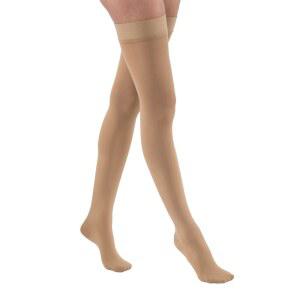 JOBST 릴 20-30mmHg 압박 양말, 허벅지 높이 실리콘 밴드, 베이지, 라지