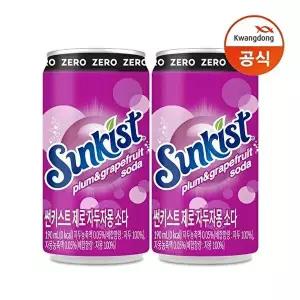 [광동]썬키스트 제로 자두자몽 소다 190ml 60입