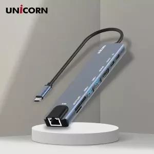 [유니콘] 8IN1 LAN포트 HDMI USB멀티허브 USB-C통신포트 PD87W충전 4K미러링/TCH-L60