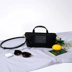 닥스 액세서리 25FW 본머스 블랙 가죽배색 나일론 미니 토트 겸 크로스백 DCWA5F806BK