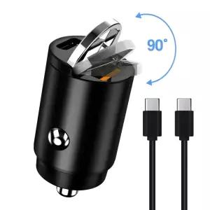 엑스트라 45W PPS 듀얼포트 차량용 시거잭 매립형 초고속 충전기 (USB-A 퀵차지 4.0 + C타입) + CtoC 60W PD케이블 제공 MX470 혼카