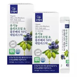 굿헬씨 유기농 올리브오일 & 블루베리 NFC 데일리스틱 블루베리즙 14포 2박스