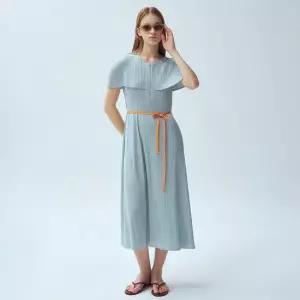 [와이오와이](택가 166,000원)케이프 집업 플리츠 롱 원피스_2colors