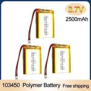 103450 3.7V 2500mAh 폴리머 리튬 충전식 배터리 Jst PH 2.0mm 2pin 플러그 카메라 GPS 네비게이터 MP5 블
