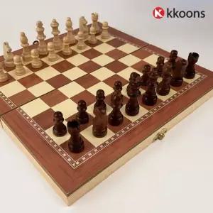 프리미엄 고급 원목 체스 게임 자석 체스판 원목체스게임 접이식체스 (WCC8929)