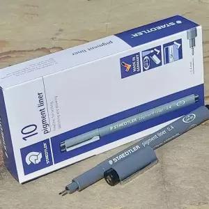 스테들러 0.4mm Fineliner pigment liner 블랙 1다스/펜/잘써지는펜/제도펜/스테들러펜/사무용펜/필기구