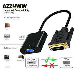HDMITODVI DVIVGA 어댑터 1080P DVID 수 VGA 암 24 1 모니터용 15핀 변환기 컴퓨터 케이블 PC 25핀