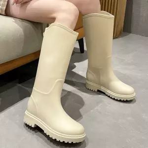 롱레인부츠 니하이레인부츠 완전방수 논슬립 쿠션감 우천용신발 장마장화 2색상