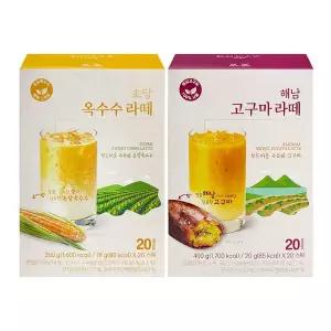 꽃샘 초당옥수수라떼 20T +해남고구마라떼 20T
