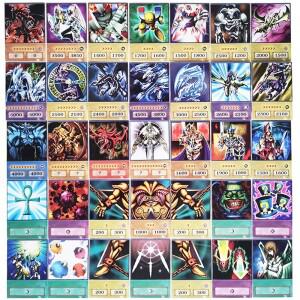 100pcs Yu-Gi-Oh 애니메이션 스타일 카드 파란 눈 다크 마술사 Exodia Obelisk Slifer Ra DM 클래식 프록시