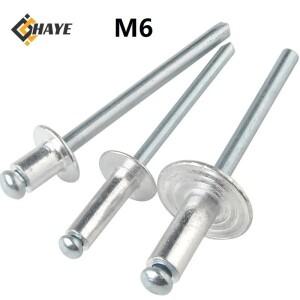 M6 알루미늄 버섯 헤드 브레이크 맨드릴 블라인드 리벳 6mm x 10 12 16 20mm 네일 팝 가구 자동차 항공기