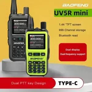 바오펑 UV-5R 미니 에어밴드 수신 VHF UHF 라디오 블루투스 프로그래밍 무선 주파수 복사 VOX 무전기