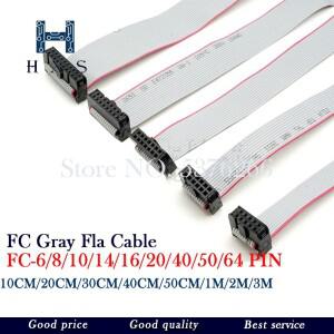2.54mm 피치 FC-6/8/10/14/16/20/24/40/50/64 핀 JTAG ISP 다운로드 케이블 DC3 IDC 박스 헤더 용 회색 플