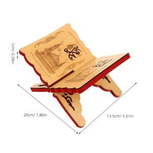 나무 꾸란 책장 20CM x 14CM 무작위 색상 이슬람 성경 스탠드 데스크 ganizer 스토리지 랙 내구성 액세서