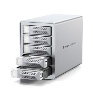 요타마스터 5 베이 하드 드라이브 인클로저, 10Gbps 데이지 체인 DAS, 알루미늄 USB C DAS 인클로저 지원 110TB(5x22TB), 최대 330TB(2.5인치 및 3.5인치 SATA HDD/SSD(디스크리스) VN500C3
