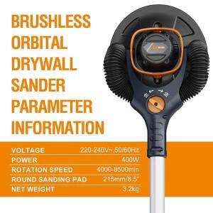 MAXXT 오비탈 드라이월 샌더 400W 3.5A 브러시리스 모터 접이식 전동 벽면 샌딩기 (천장 석고보드 마감용)