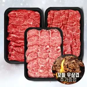[봄맞이 꼬들우삼겹 추가] 1++ 한우 배부른 투뿔 소고기 특수 구이 한판 600g