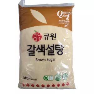 큐원 갈색 설탕 황설탕 3kg 매실청설탕