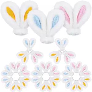 Baluue 30Pcs 공예용 미니 플러시 토끼 귀 핑크 블루 옐로우의 1.77인치 작은 DIY 액세서리 부활절 헤어