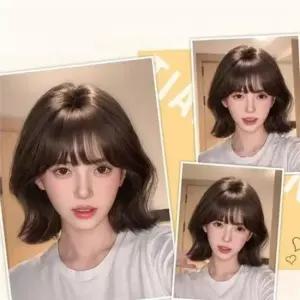 통가발 여성 통가발 패션 부분 여성 단발 자연