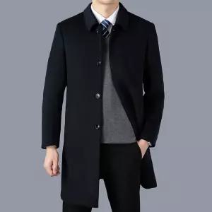 남사친 하프 회색 네이비 모직 비즈니스 다크 코트 중장년 기장 메인 원픽1
