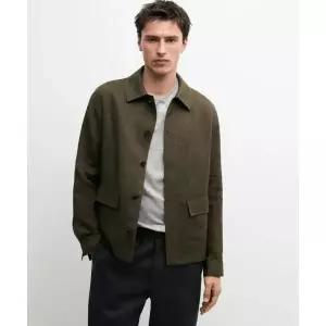 MASSIMO DUTTI 100% 린넨 포켓 오버셔츠 444552