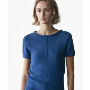 MASSIMO DUTTI 코튼 반팔 니트 스웨터 444571