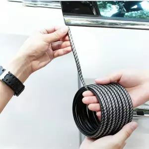 5M 카본 파이버 자동차 도어 엣지 트림 몰딩 씰 스크래치 방지 자동차 크롬 DIY 실버 바디 스트립 가드 스