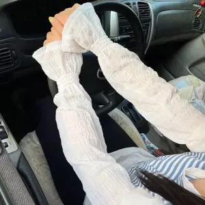 더봄리빙 시어서커 쉬폰 팔토시 여성 긴토시 운전 핸드워머 면 레이스 손토시 쿨 시스루