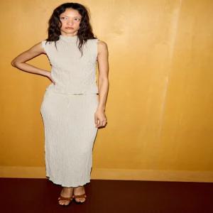 zara 자라 텍스처 미디 스커트 - 크림5039/391/712134890