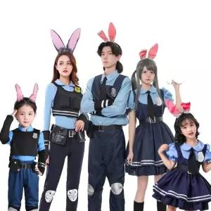의상 zootopia 주디 성인 세트 토끼 코스 쥬디 스커트 장교 S 풀 반팔