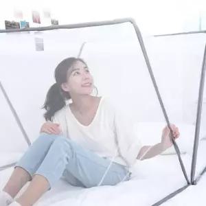폴딩 모기장 침대-더블 1초 접이식 사각 원터치
