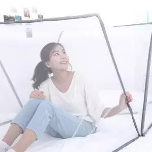 폴딩 모기장 침대-더블 1초 접이식 사각 원터치 싱클모기장
