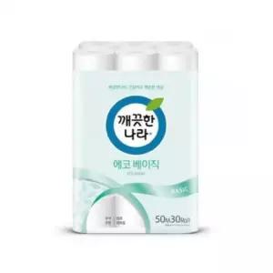 루미나D 깨끗한나라 화장지 에코베이직 2겹 50m 30롤x1팩
