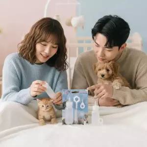 [에이치플러스몰]반려동물 육아용품 강아지 고양이 분유 수유 젖병 세트 60ml